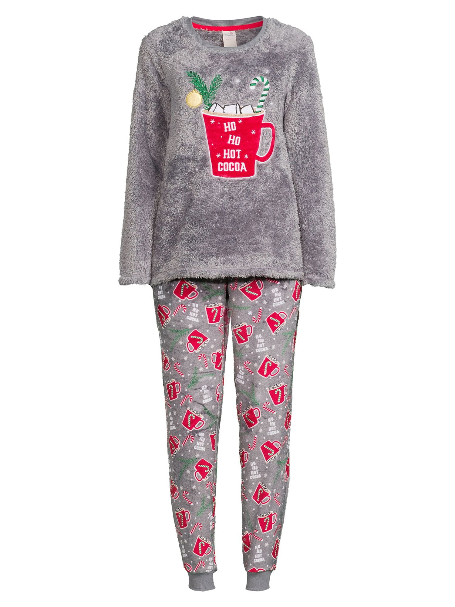 Secret Treasures Women's Plush Cocoa Pajamas, 2-Piece