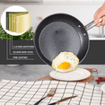 thumbnail image 6 of Nonstick Frying Pan, 9.5inch Omelette Pan Cookware Classic Aluminum Frying Pan with Stainless Steel Riveted Handles, 6 of 7