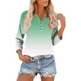 thumbnail image 2 of Women's V Neck T Shirts Women's V Neck T Shirts Gradient 3/4 Sleeve Tops for Women Casual Loose Basic Tees, 2 of 9