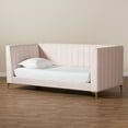 thumbnail image 6 of Baxton Studio Oksana Modern Contemporary Glam and Luxe Light Pink Velvet Fabric Upholstered and Gold Finished Twin Daybed, 6 of 7