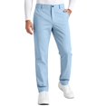 thumbnail image 2 of TKKCS Mens Stretch Golf Pants Slim Straight Fit Comfort Waist Flat Front Business Casual Dress Pants with Pockets Light Blue S, 2 of 8