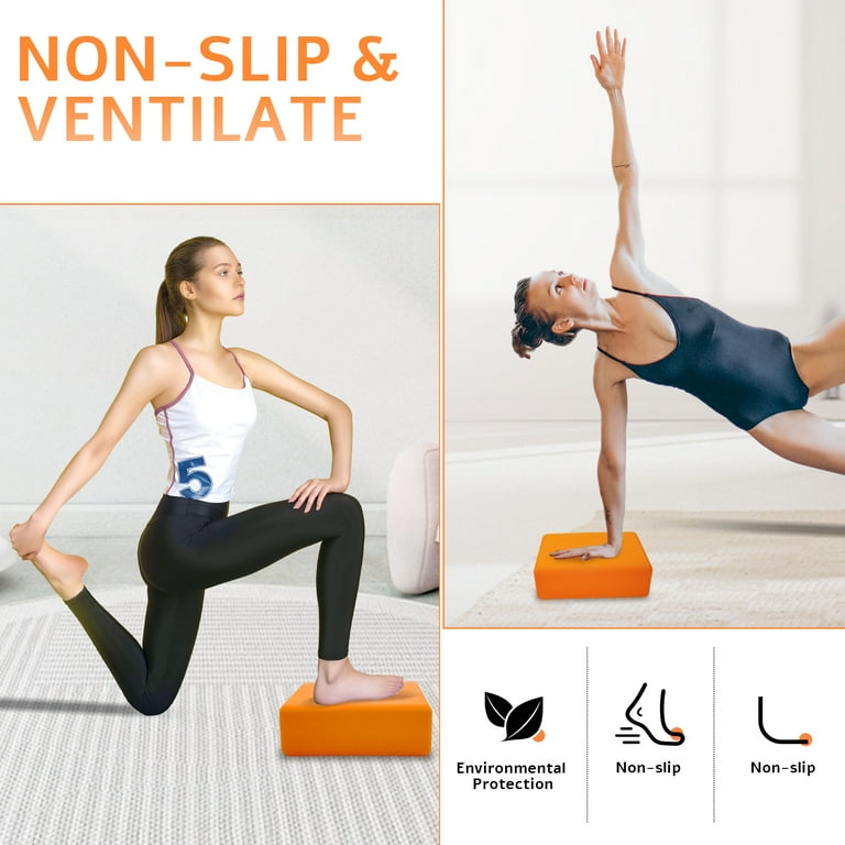 TEEYAR 2-Piece Yoga Block Set — High Density EVA Foam Blocks, 2 Sizes (9.1" X 5.9" X 2.8" & 3.9"), 20 Colors