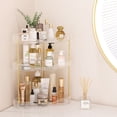 thumbnail image 7 of Lifewit 3-Tier Bathroom Counter Organizer Corner, Plastic Makeup Skincare Storage Organizer Countertop, Perfume Tray and Cosmetic Shelf in Bedroom, Dresser, Kitchen (Clear), 7 of 7