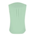 thumbnail image 4 of Womens Blouses and Tops Dressy Women's Summer Loose Vest Sleeveless Round Neck Pleated Casual Solid Color Top, 4 of 4