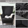 thumbnail image 2 of SHANNA Waterproof Wingback Chair Cover, Stretch Jacquard Wing Chair Slipcovers 2 Piece, Wingback Armchair Sofa Furniture Protector, Black, 2 of 7
