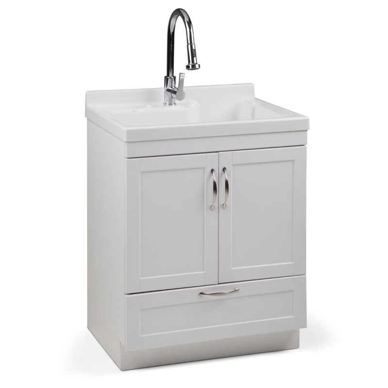 Simpli Home Maile 28 Laundry Sink Cabinet In White Walmart Com Walmart Com