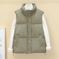 thumbnail image 7 of uublik Puffer Vest Womens Green Lightweight Quilted Sleeveless Stand Collar Zip Up Winter Jackets, 7 of 7