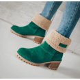 thumbnail image 3 of SACFOF Snow Boots for Winter, Ladies Casual Fashion Ankle Booties, Fleece Lined Mid Calf Boots, Comfortable Slip On Chunky Block Heels Suede Outdoor Shoes, 3 of 6