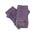thumbnail image 1 of C.C Women's Warm Knit Fingerless Half Finger Fleece Lined Winter Gloves-Violet, 1 of 2