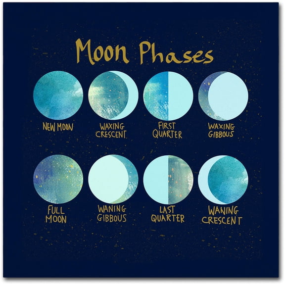 Trademark Fine Art "Moon Phases" Canvas Art by Lisa Powell Braun