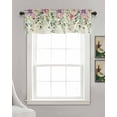 thumbnail image 3 of Eucalyptus Kitchen Valances for Windows Farmhouse Linen Window Valance Curtain for Living Room Window Treatment Sage Green Botanical Leaf Pink Flower Farm Valance Rod Pocket Topper, 54 x 18 Inch, 3 of 6