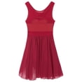 thumbnail image 6 of inhzoy Women's Lyrical Dance Dress Chiffon Asymmetric Skirted Leotard Modern Dresses Red XS, 6 of 7