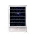 thumbnail image 2 of Sollevare BIWC-150B Stainless Steel 46 Bottle Pro-Style Dual Zone Freestanding & Built in Wine Cooler, Silver, 2 of 8