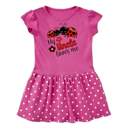 

Inktastic My Uncle Loves Me with Cute Ladybugs Gift Baby Girl Dress