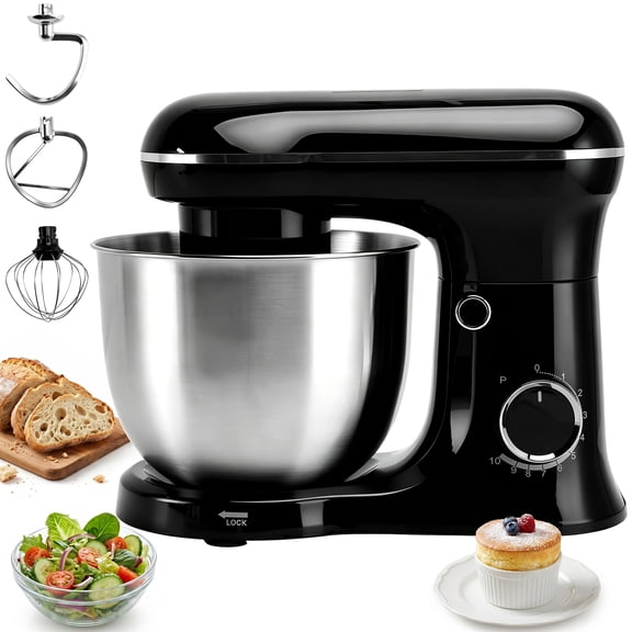 Stand Mixer 5.5Qt 3-In-1 Kitchen Mixer with Flat Beater, Dough Hook, Balloon Whisk, Electric dough mixers are suitable for home use.