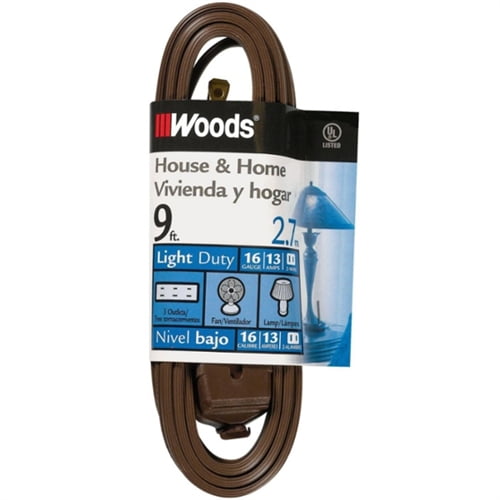 Coleman Cable 9-Feet Cube Extension Cord with Power Tap, Brown 0601