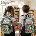 thumbnail image 3 of FKELYI Clear Backpack for Girls & Boys 17 Inch Kids Backpacks Transprent School Book Bag with Multi-Pockets Camo Green Funny Dinosaur Print Casual Daypack for Elementary, 3 of 7
