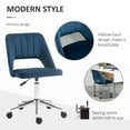 thumbnail image 5 of Modern Mid Back Office Chair With Velvet Fabric, Swivel Computer Armless Desk Chair With Hollow Back Design For Home Office, Blue, 5 of 9