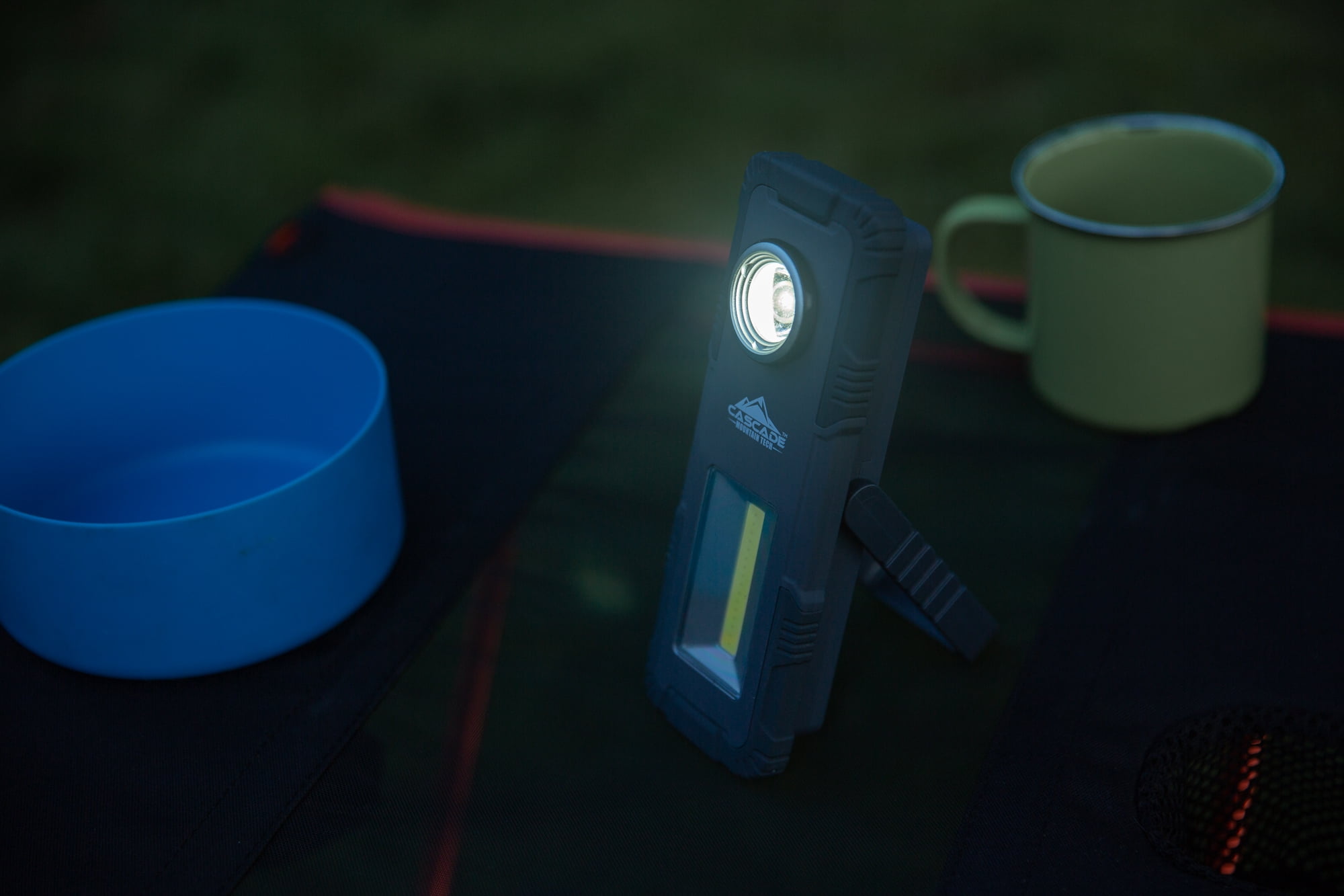 Cascade Mountain Tech 250 L LED Multi-Use Camp Light, Three Positioning Features - Light Grey 5.3oz.