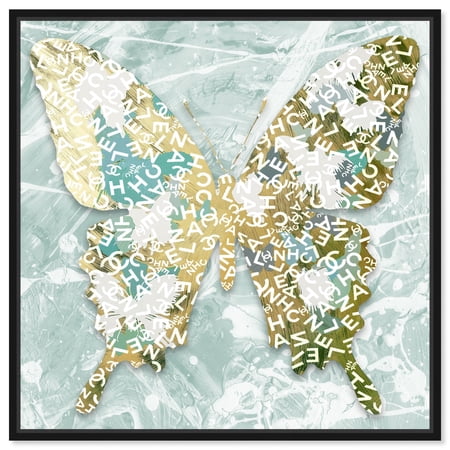 Butterfly Graffiti 2 Canvas Glam Fashion Butterfly Art by Art Remedy, Black Frame, 12" x 12"