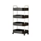 thumbnail image 2 of Carrito de Cocina de 4 Niveles de Plástico con Reposabrazos, Estantes Ventilados, Ruedas Móviles, Organizador Multiusos para Baño, Sala de Estar, 99x35x22cm, 2 of 6