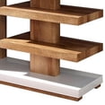 thumbnail image 3 of Sofa Table with 1 Door Cabinet and 2 Floating Shelves White and Brown, 3 of 5