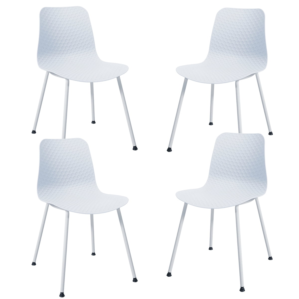 Gymax Set of 4 Dining Chair Modern MidCentury Plastic Side Chair w