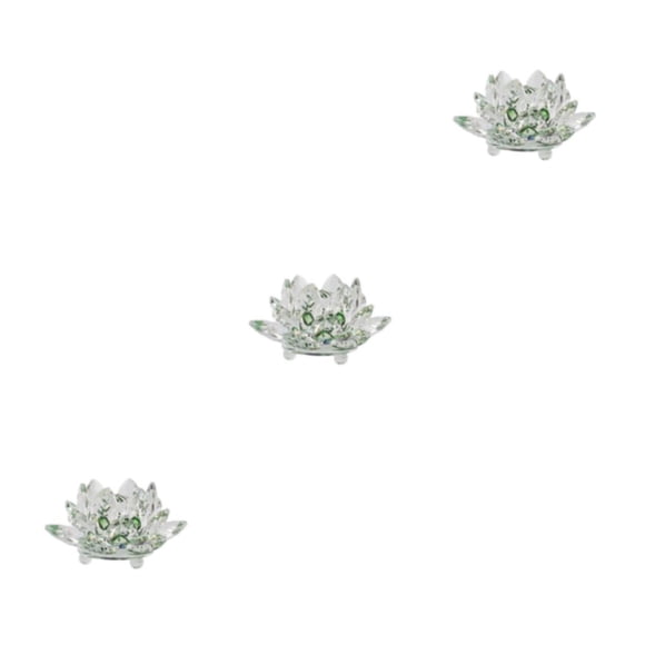 Inteprter Cristal fino Flor de loto Minerales Pisapapeles Cristales Flores Colección decorativa Recuerdos Fiesta Verde Type1 NO1