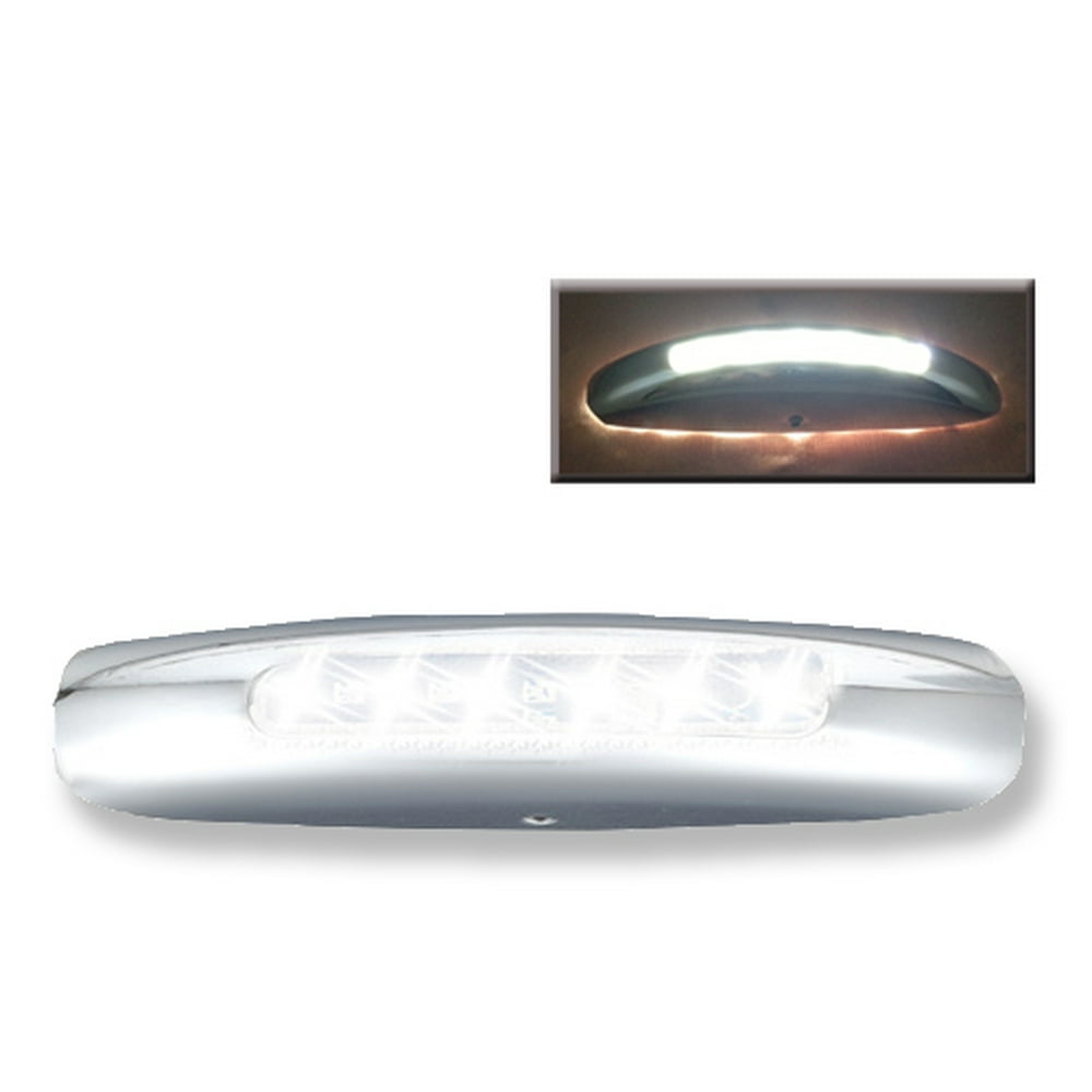 MARINE BOAT LED COOL WHITE COURTESY LIGHT WITH CHROME PLATED BEZEL