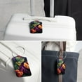 thumbnail image 6 of Square PU Leather 2 Pack Travel Tag - Bag Tag - Suitcase Tag with Privacy Cover and Stainless Steel Ring - Suitable for Travel, Backpack, and Handbag Tropical Leaves, 6 of 7