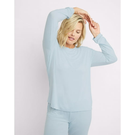 Maidenform Scoopneck Long Sleeve Tee Baby Blue - Women's Size - 1X