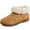 Tan, variant on Ravelier Women's Plush Faux Fur Collar Bootie Slipper
