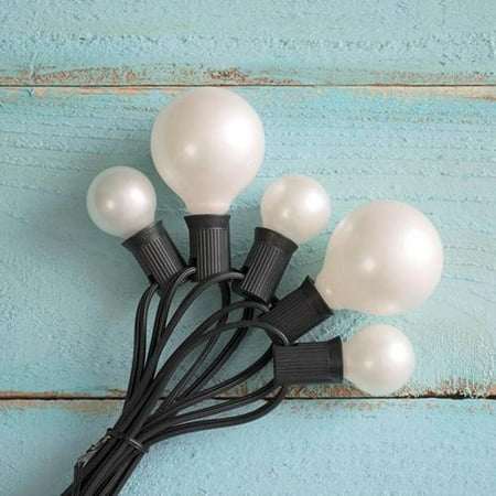 Duet Globe String Lights, G30 & G50 Bulbs, 50 Ft Black Wire, C7, Pearl - Walmart.com