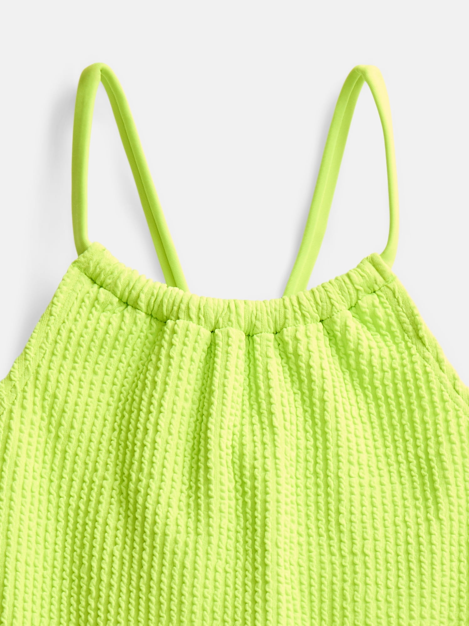 Wonder Nation Girls Cross Back Popcorn One Piece Swimsuit, Sizes XS-XL