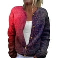 thumbnail image 2 of Domuza Halloween Cardigan Sweaters for Women Funny Spooky Print Long Sleeve Knitted Sweaters Fall Winter Lightweight Casual Button Up Clothing Hot Pink 3XL, 2 of 6
