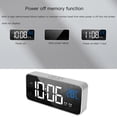 thumbnail image 4 of Reloj electrónico inteligente con espejo LED, portátil, hogar, USB, control de voz, temporizador silencioso, música, reloj despertador, recordatorio, Sivler kenally HA001362-01B, 4 of 6