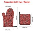 thumbnail image 3 of Oven Mitts and Pot Holders 4 Piece, Vintage Red Paisley High Heat Slip Resistant Oven Mitt and Trivets Set Kitchen Oven Glove Pot Holders for Cooking Baking Grilling, 3 of 7