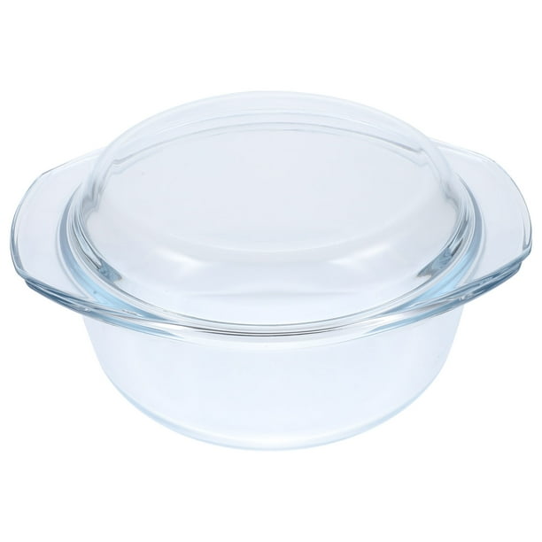 Hemoton Glass Casserole with Lid Covered Glass Casserole Dish with Handles Microwave Safe Glass