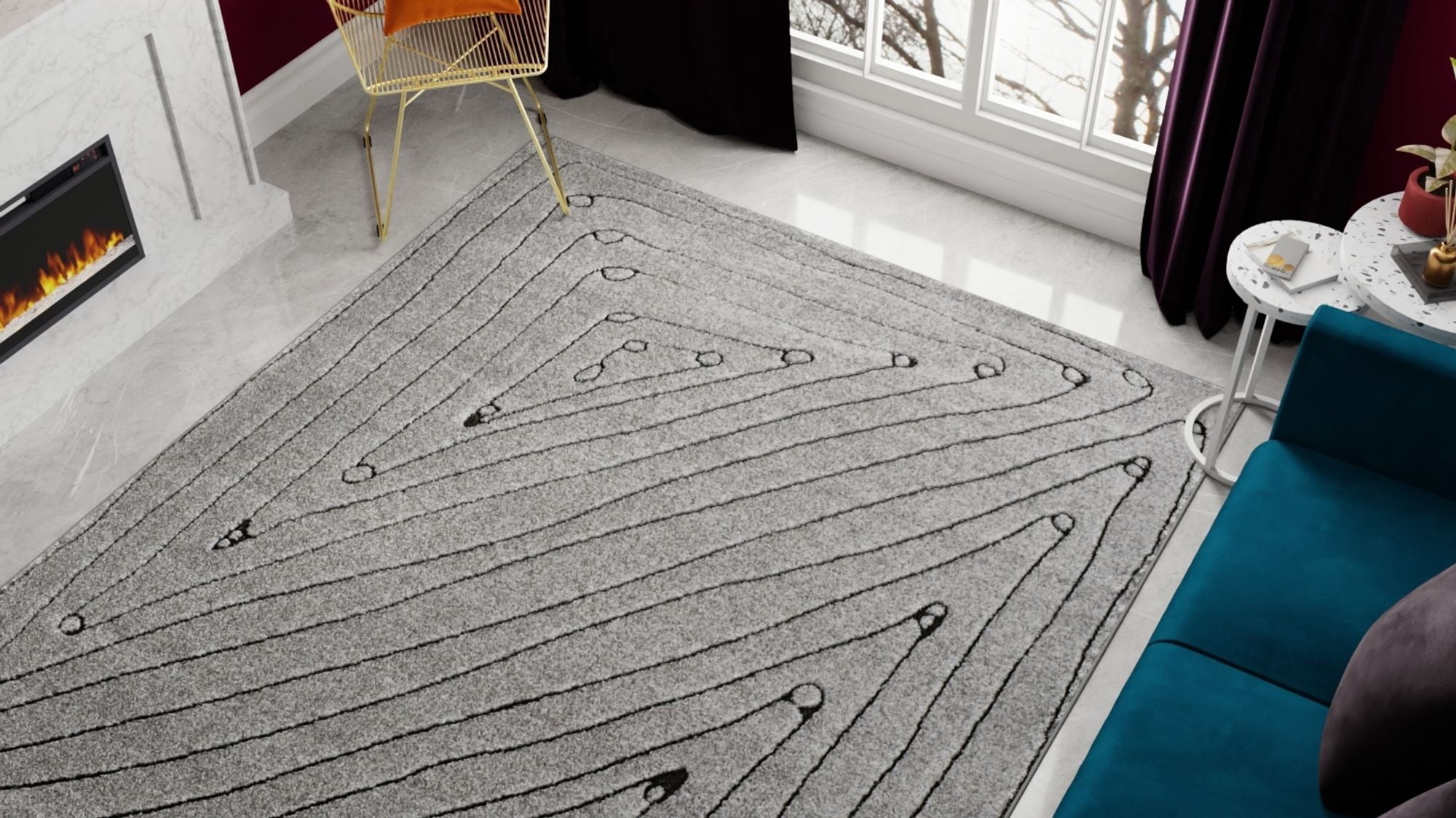 Rugs America Chanai CN70A Contemporary Geometric 5'0" X 7'0" Area Rug