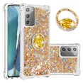thumbnail image 1 of Funda para Samsung Galaxy Note 20 5G con Brillo Líquido Flotante, Purpurina, Parachoques y Anillo Giratorio Soporte, 1 of 5
