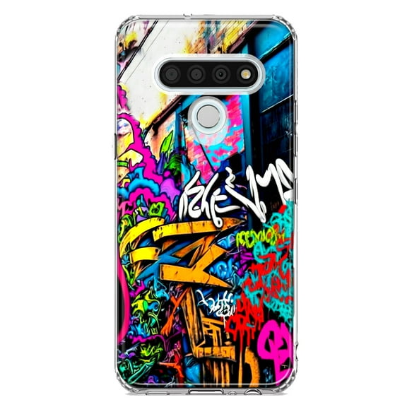 MUNDAZE LG Stylo 6 Shockproof Clear Hybrid Protective Phone Case Urban Graffiti Street Art Painting Cover