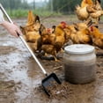 thumbnail image 4 of Stainless Steel Chicken Manure Shovel | Telescopic & Extended Handle | Heavy Duty Poultry Coop Cleaning Tool | Curved Shovel Head | Adjustable Length 36-42in | Efficient Waste Removal | Easy Storage, 4 of 6