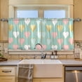 thumbnail image 5 of Ryvnso Pink and Gold Love Heart Curtains Sets Short Curtain Rod Pocket Half Window Cafe Farmhouse Tier 2 Panels 57"W x 24"L, 5 of 7
