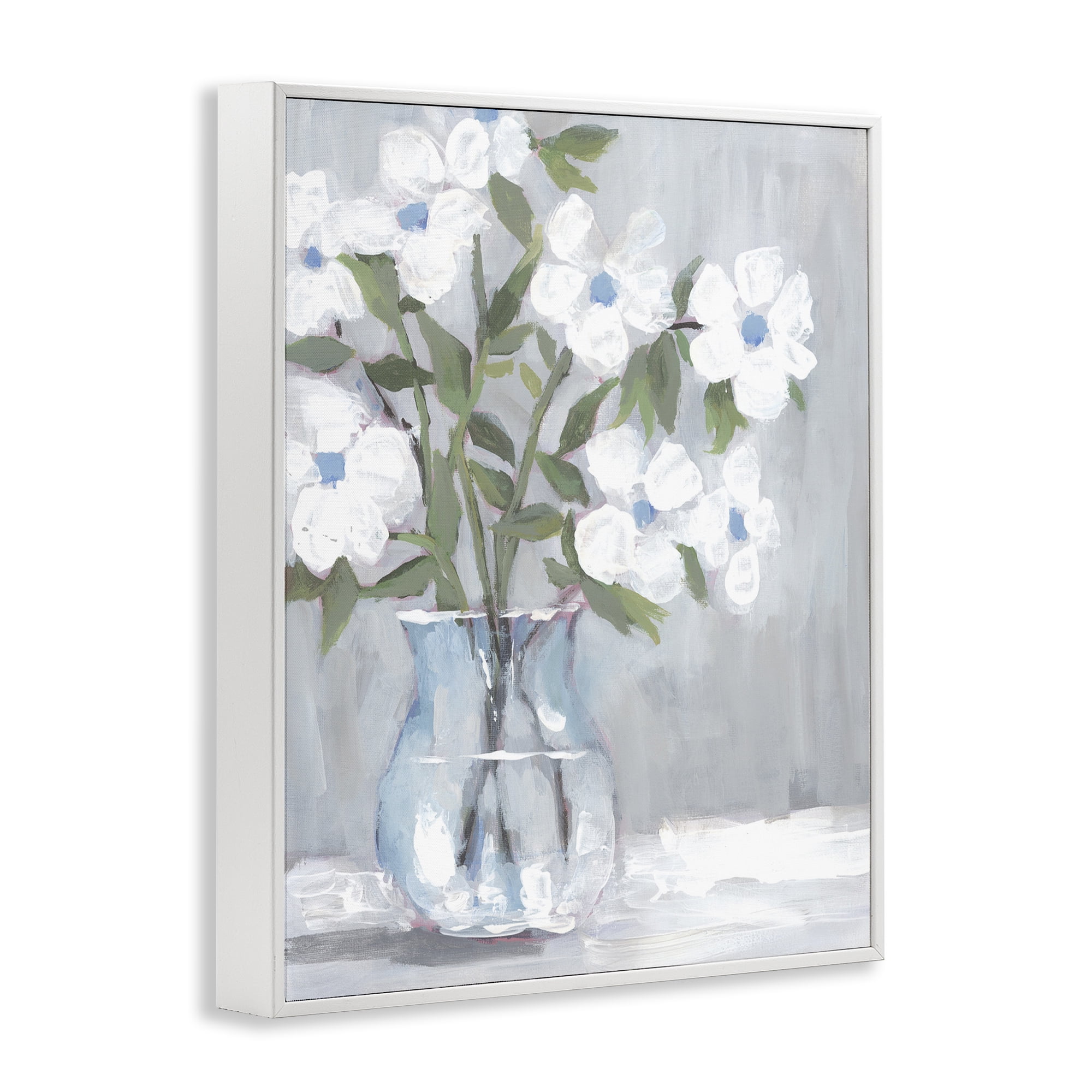Stupell Industries Pale Blossom Bouquet Botanical & Floral Painting White Framed Art Print Wall Art, 16 x 20