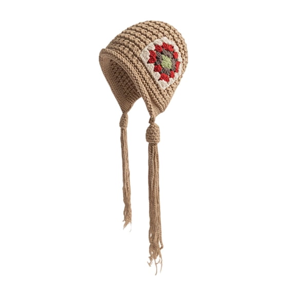 Segolike Women Knitted Hat Outdoor Winter Handmade Cute Caps Trendy Soft Khaki
