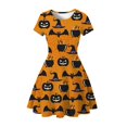 thumbnail image 1 of 2022 nuevo vestido para niñas Halloween bruja calabaza dibujos animados estampado 3D vestidos casuales ropa para niños verano princesa carnaval fiesta disfraz 4T (Tag120) Gao Jinjia LED, 1 of 2