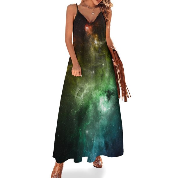 Vestido sin mangas Rainbow Galaxy, vestido de verano para mujer 2024, vestido morado