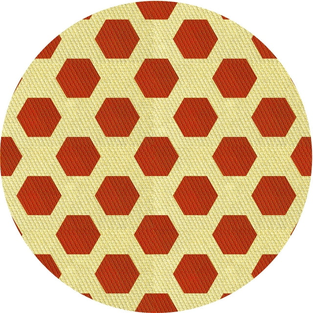 Ahgly Company Tapis Rond Lavable en Machine Intérieur Transitionnel Rouge Écarlate, 3 Pieds Rond