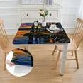 thumbnail image 2 of Acheng Sunset Lake Cabin Square Tablecloth Great for Home Kitchen/Parties/Holiday Dinner 100% Polyester Fiber 36*36, 2 of 8