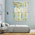 thumbnail image 6 of Lemon in Water Kitchen Curtains Valances and Tiers Set of 3 Watercolor Lake Leaf Tier Curtains and Valance with Rod Pocket for Small Windows, 27.5"x24", 6 of 9